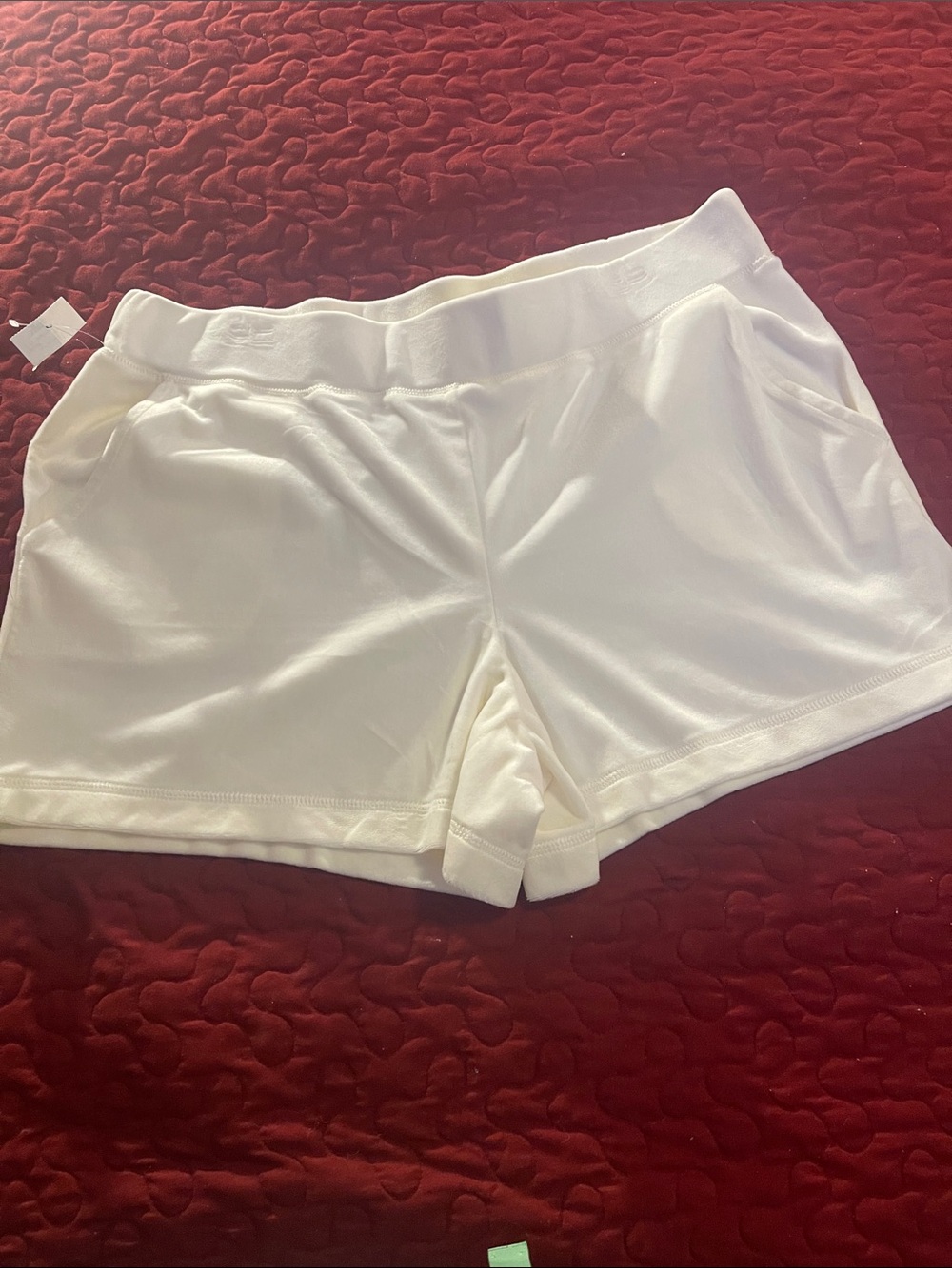 Juicy Couture White Women's Luxury Velour  Shorts with Elastic Waistband NWT -L